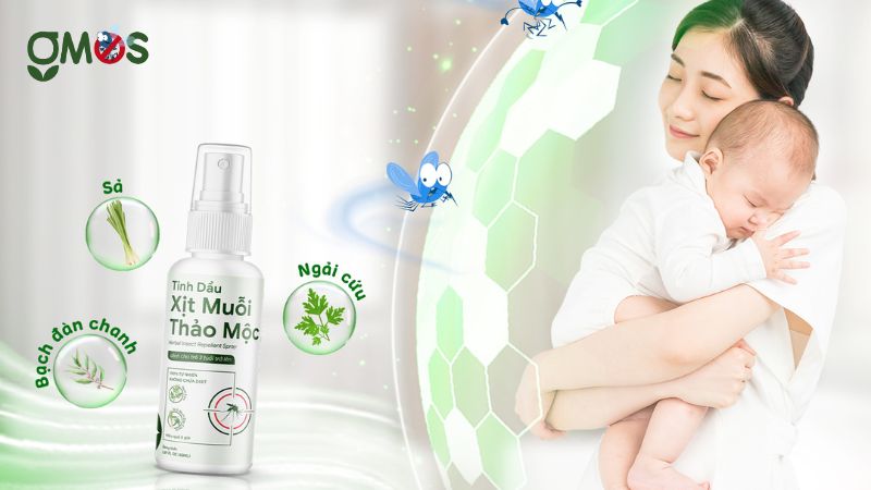GMOS thuôc xịt muỗi thảo mộc an toàn cho sức khỏe của bé và các thành viên trong gia đình