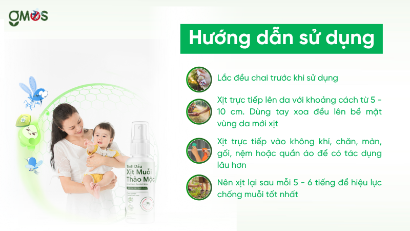 Hướng dẫn sử dụng xịt muỗi GMOS