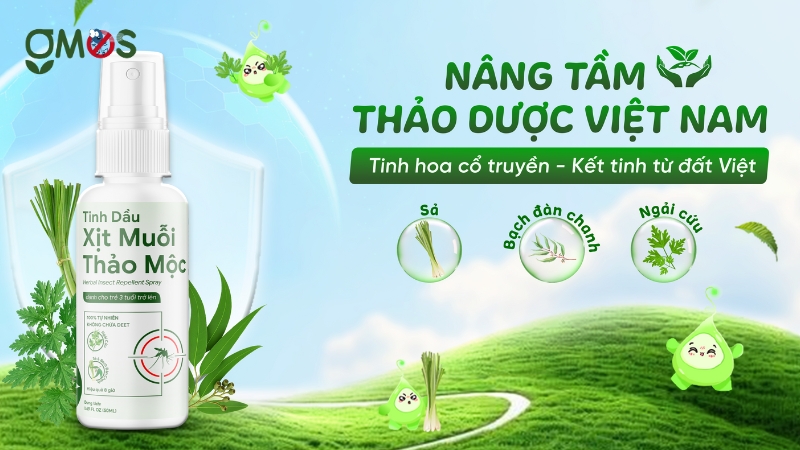 Xịt muỗi thảo mộc GMOS - cả nhà yên tâm tránh xa muỗi