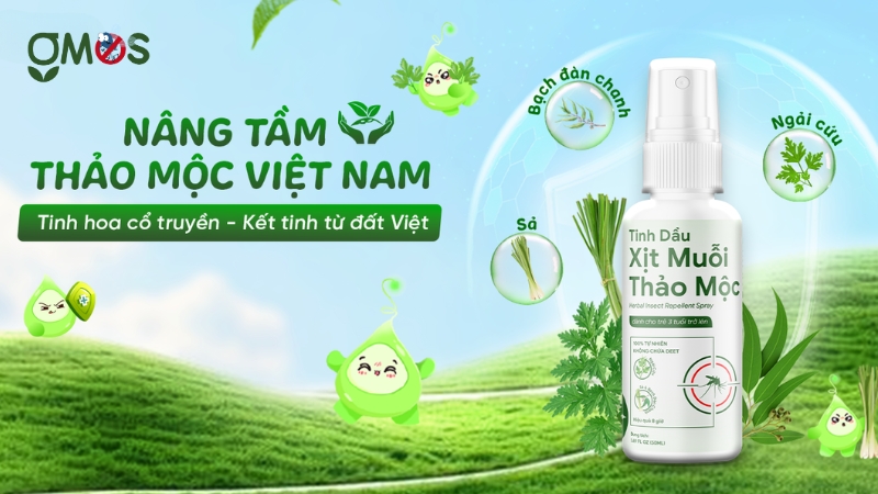 Gmos - Tinh dầu xịt muỗi thảo mộc 
